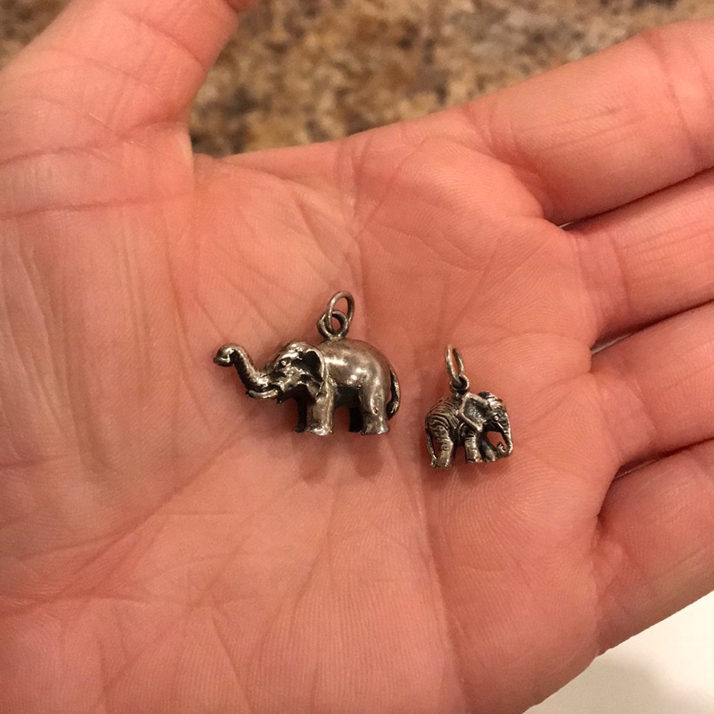 Solid sterling silver elephant pendants 🐘